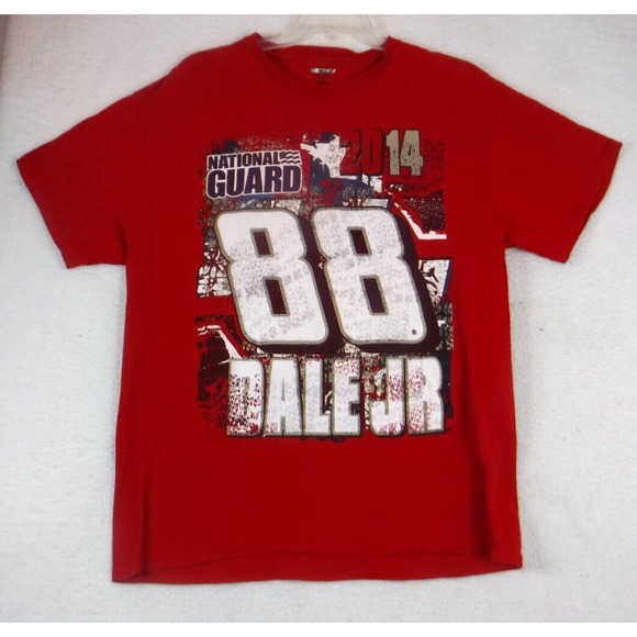 Dale Jr 2014 Sprint Cup Series Schedule T Shirt Red NASCAR Size XL - Picture 1 of 9
